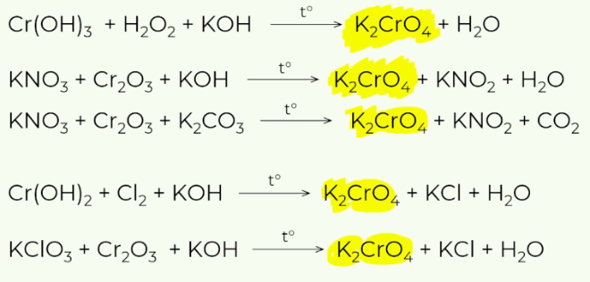 Можете привести свои примеры ОВР с получением хромата в комментариях