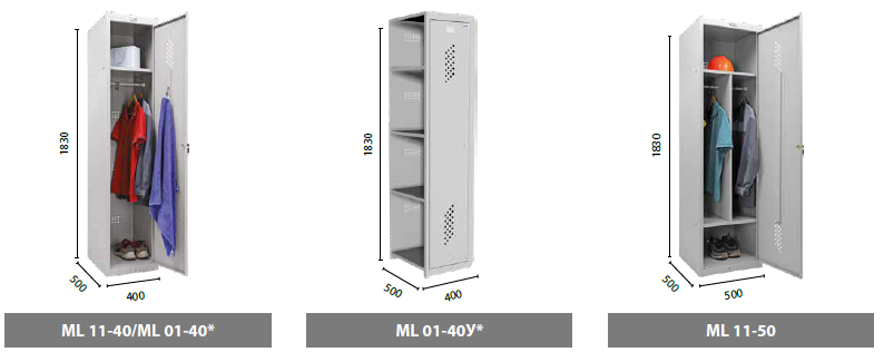 МодельШирина, ммОписаниеML 11-30300Модульный шкаф для расположения в рядWL 12-40400Шкаф с усиленной конструкцией из ЛДСП


