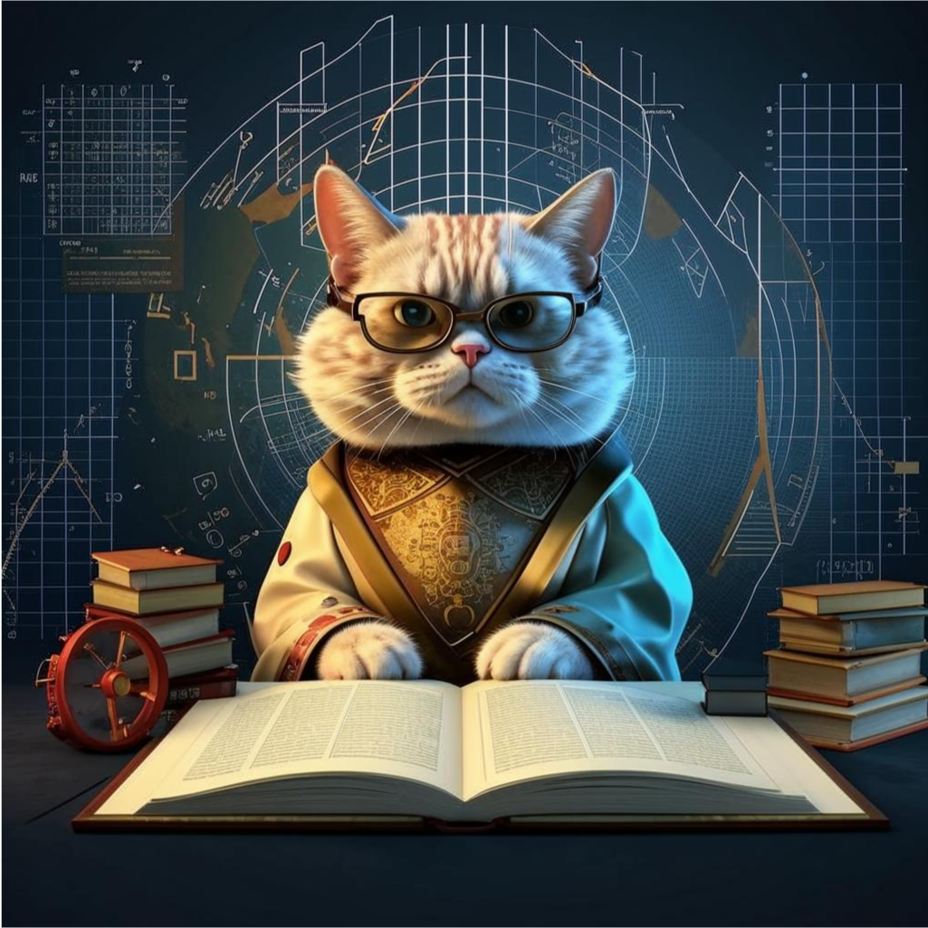 Фантазии ИИ на тему "кот ученый пишет трактат по математике"