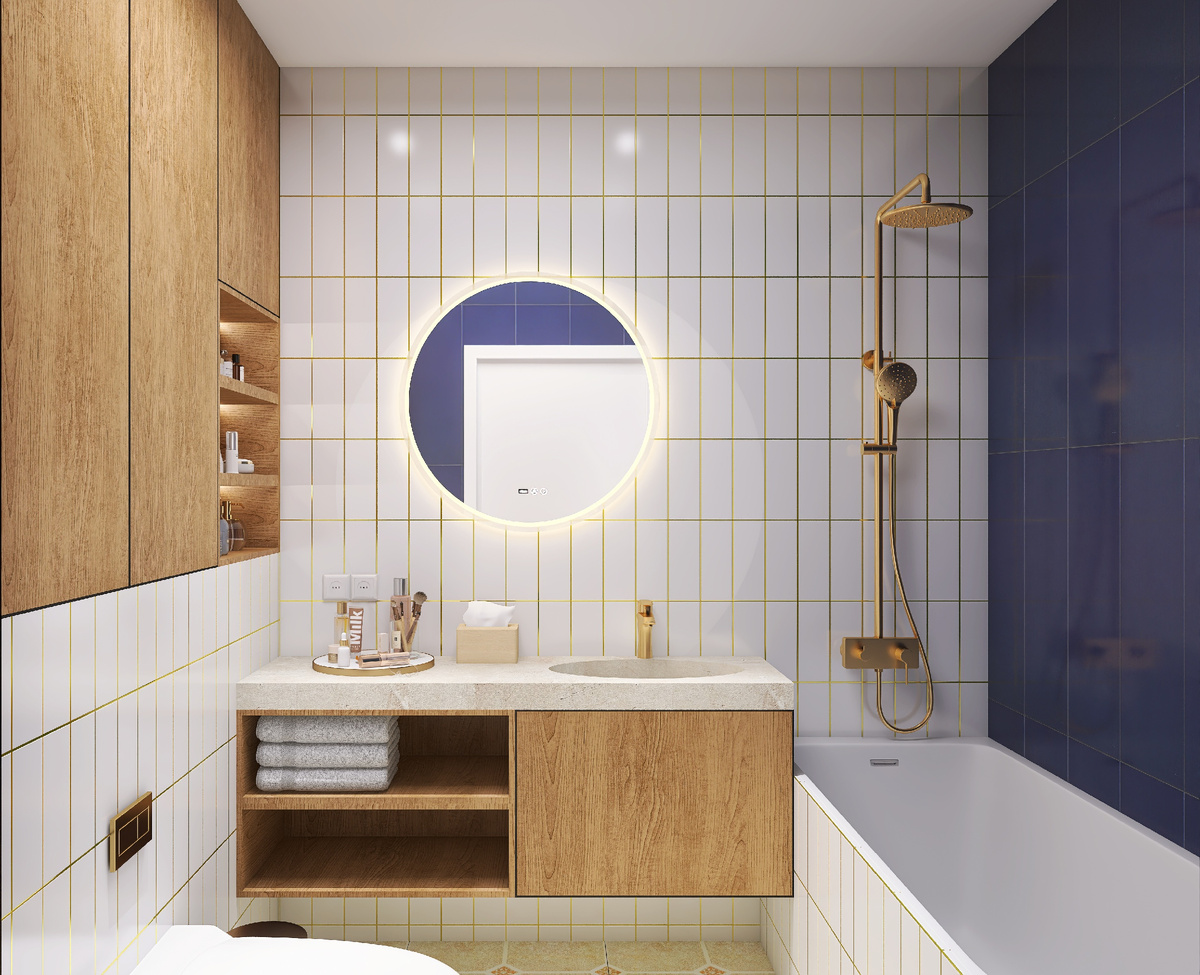 Проект мастер санузла в ЖК "Парк Столиц" г. Екатеринбург. Дизайнер Марина Сергиевич.