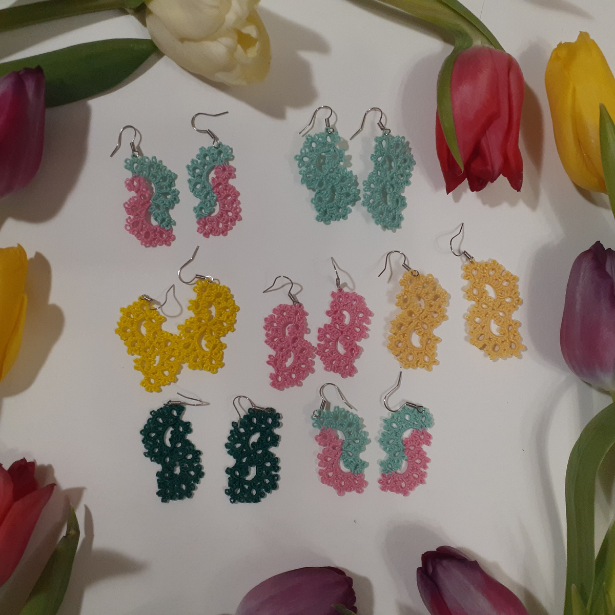 Серьги кружевные