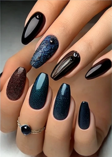 Глубокий зеленый с художественной росписью