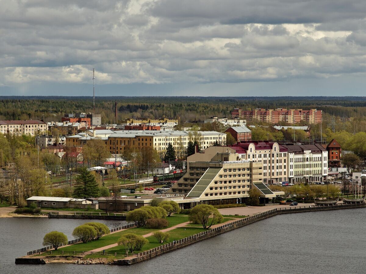    Вид на Выборг с башни святого Олафа Выборгского замка© РИА Новости / Алексей Даничев