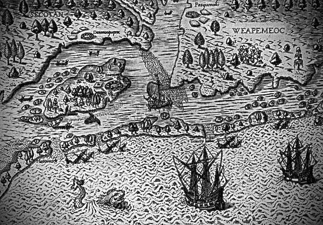 Карта колонии Роанок