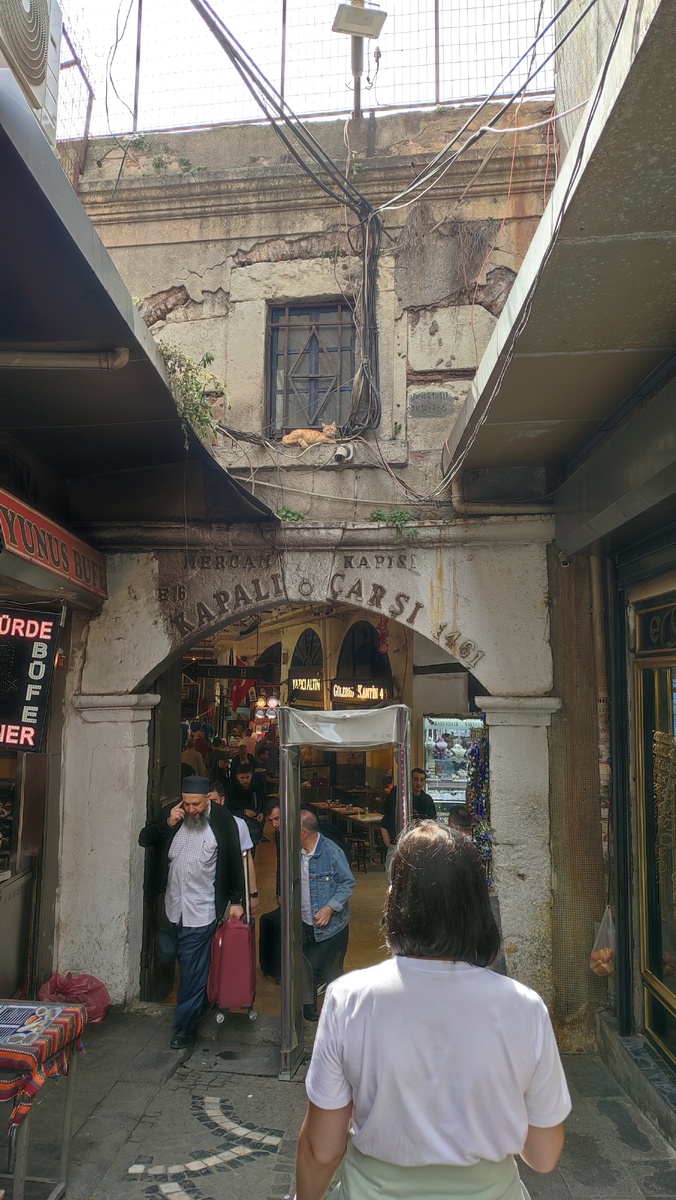 Гранд Базар в Стамбуле. У рынка много входов  и выходов. Целый городок. Обратите внимание на кота над входом.