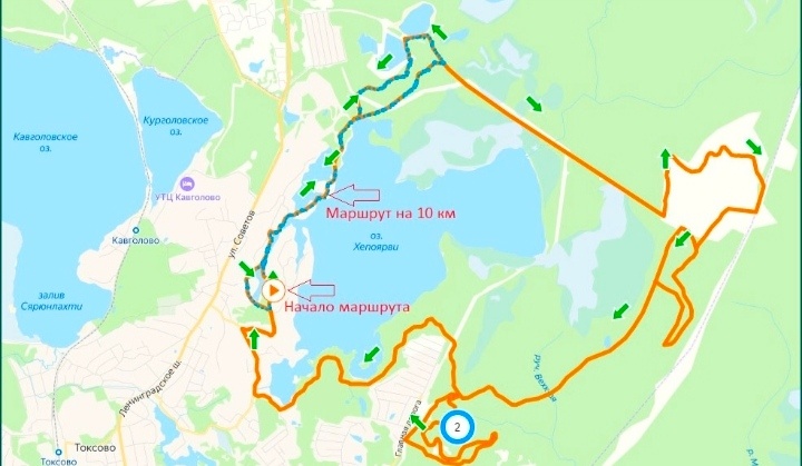 Схема маршрута на карте