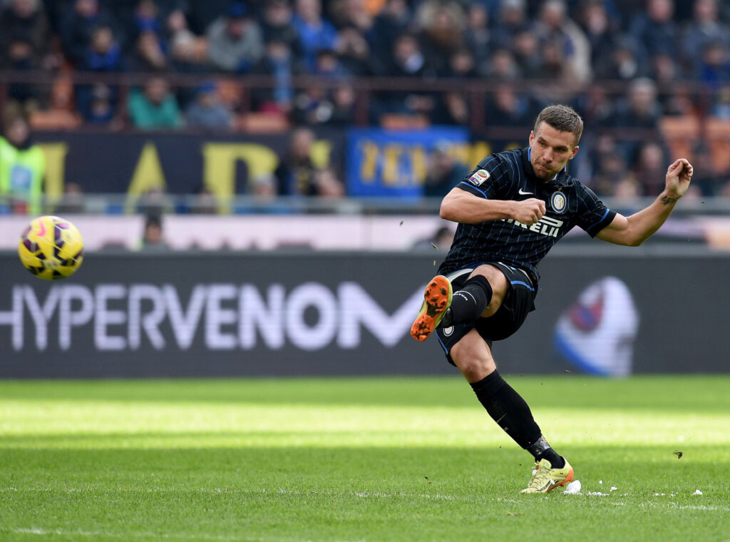 Лукас Подольски в составе "Интера". 2015 г.