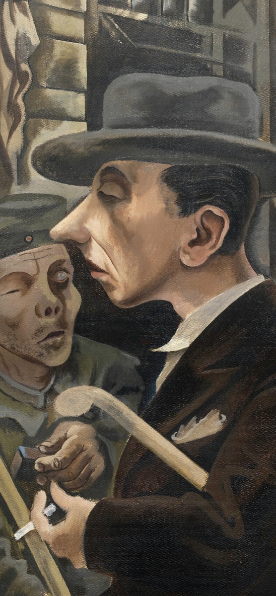 ▪️Георг Гросс. Уличная сцена (1925, Музей Тиссена-Борнемисы, Мадрид). Фрагмент. 