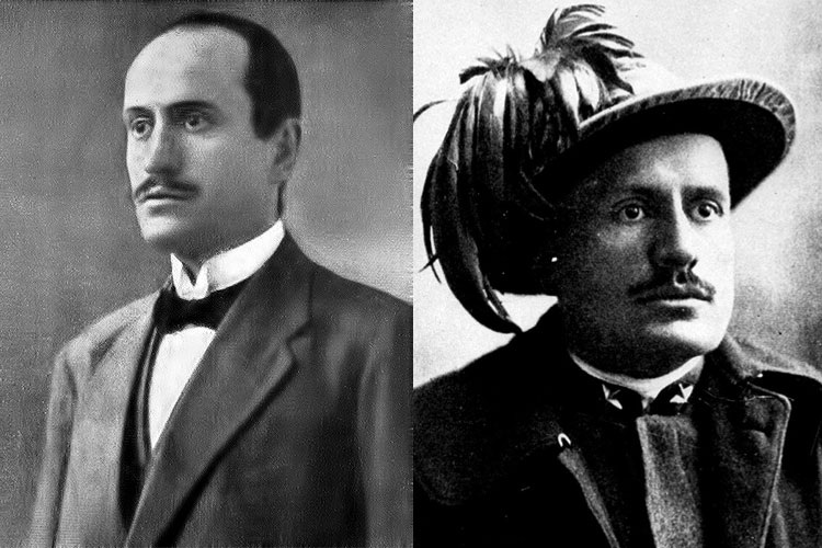 Слева: Муссолини в качестве директора Avanti! ; справа: Муссолини в качестве берсальера во время Первой мировой войны.
Изображение предоставлено: Викисклад / Общественное достояние.