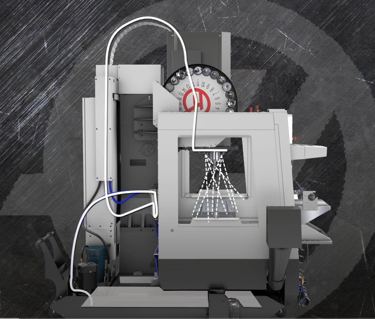 Схема подачи СОЖ в рабочую зону станка с ЧПУ