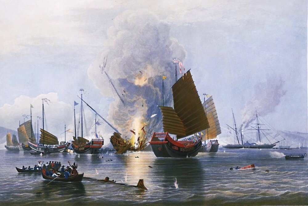    Обстрел китайских джонок Фото: Commons.wikimedia.org/ Edward Duncan