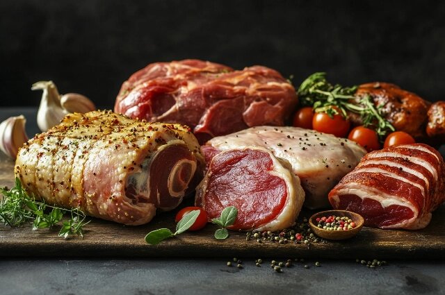    Мясные продукты Фото: Изображение создано с помощью AI Гервин