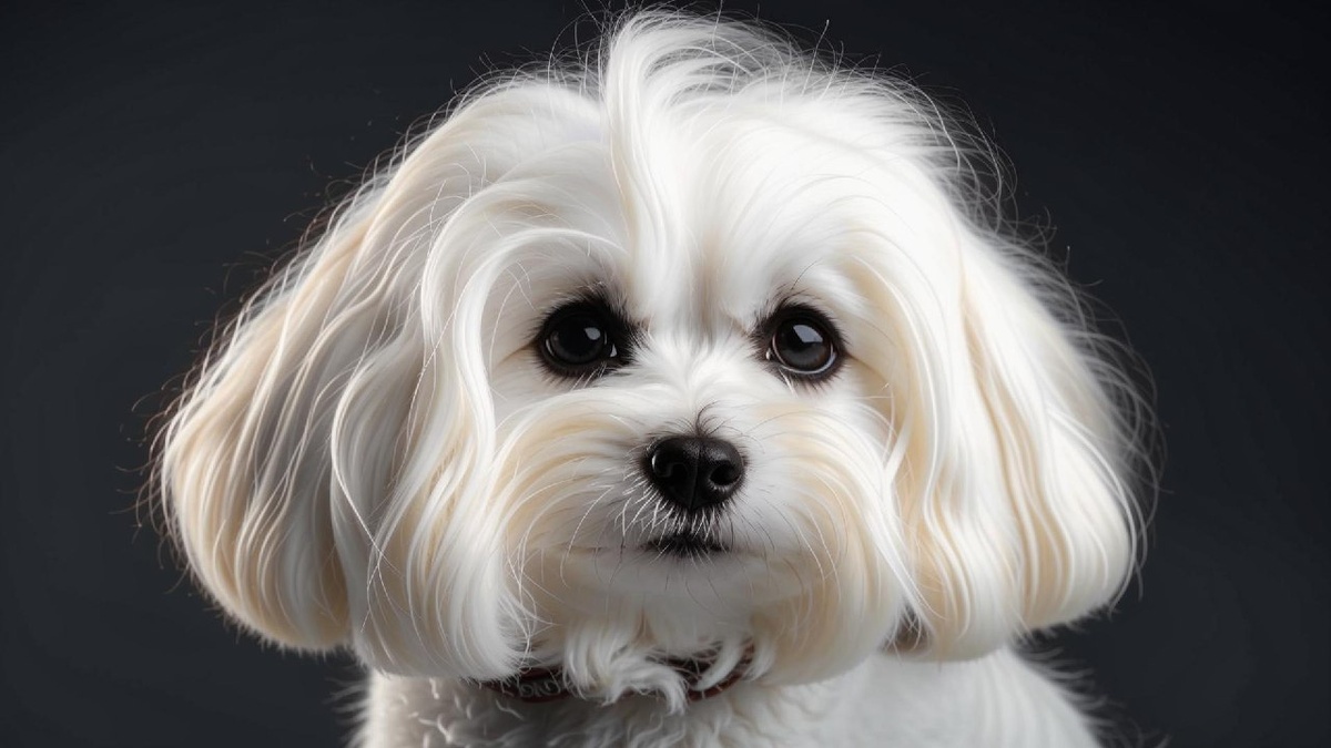 Мальтийская болонка с белоснежной шерстью