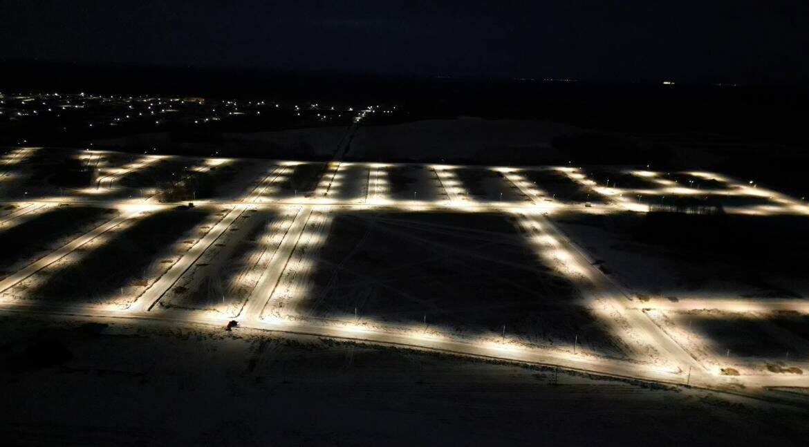 Уличное освещение в новой IV главе участков в КП "Онегин"