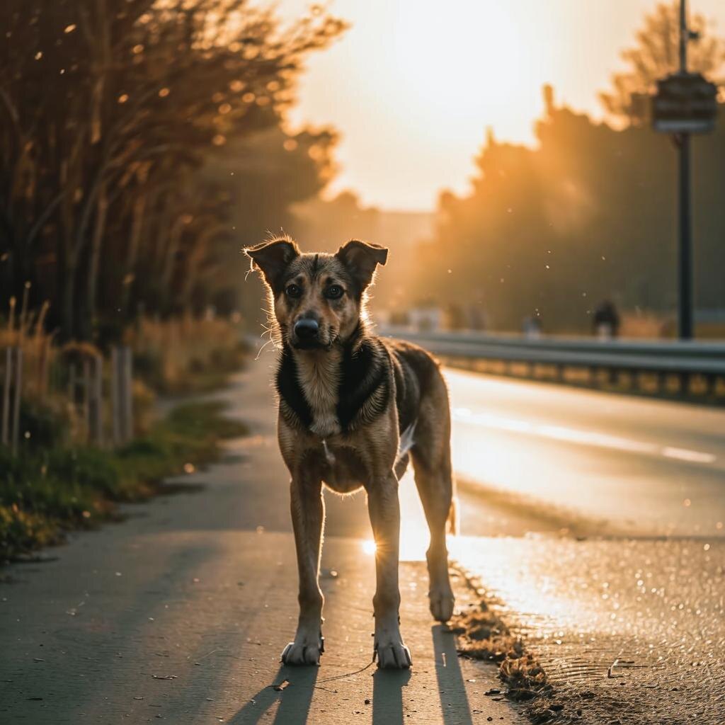 Уличная собака. Изображение: нейросеть