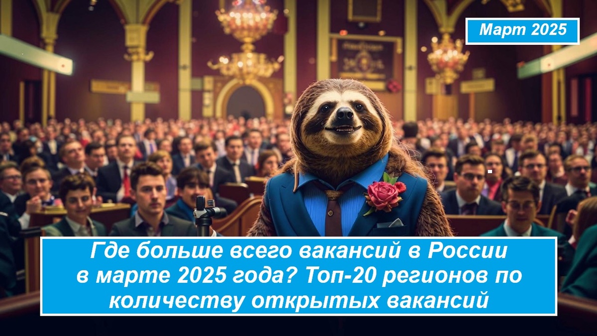 Где больше всего вакансий в России в марте 2025 года? Топ-20 регионов по количеству открытых вакансий