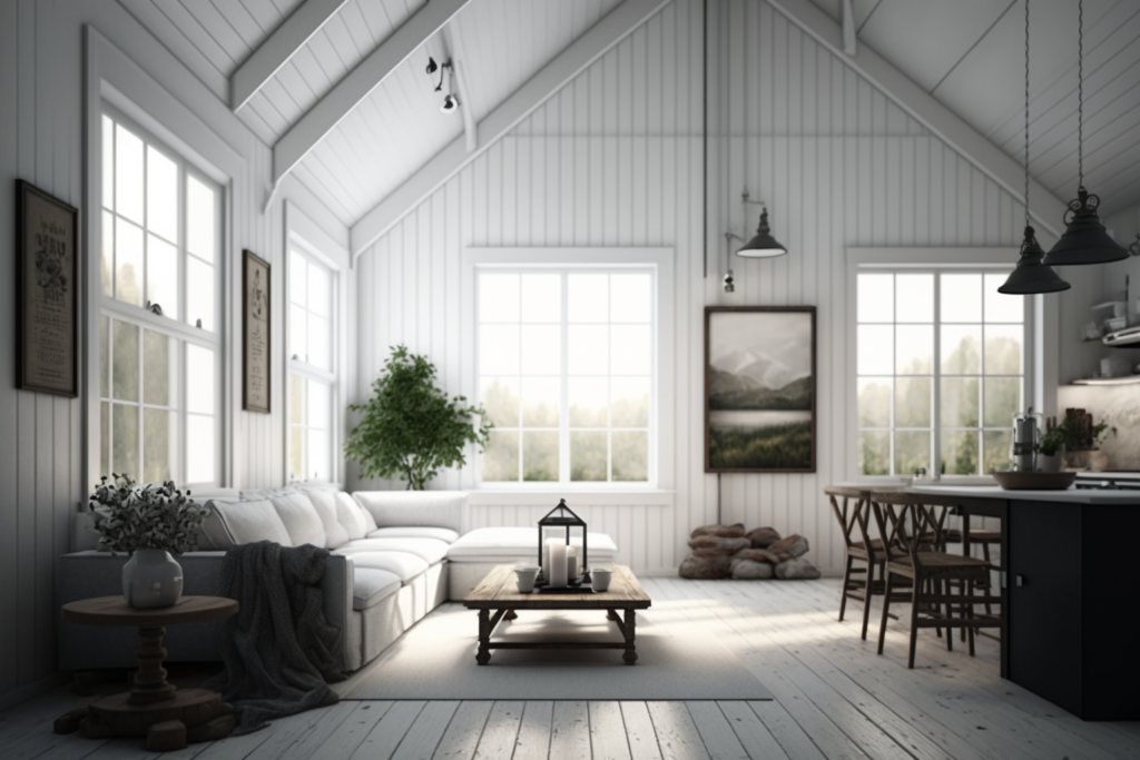    Дизайн коттеджа в белом цвете в стиле минимализм Keri