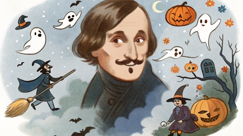 Обложка для блога Гоголя. ИИ версия портрета писателя. 