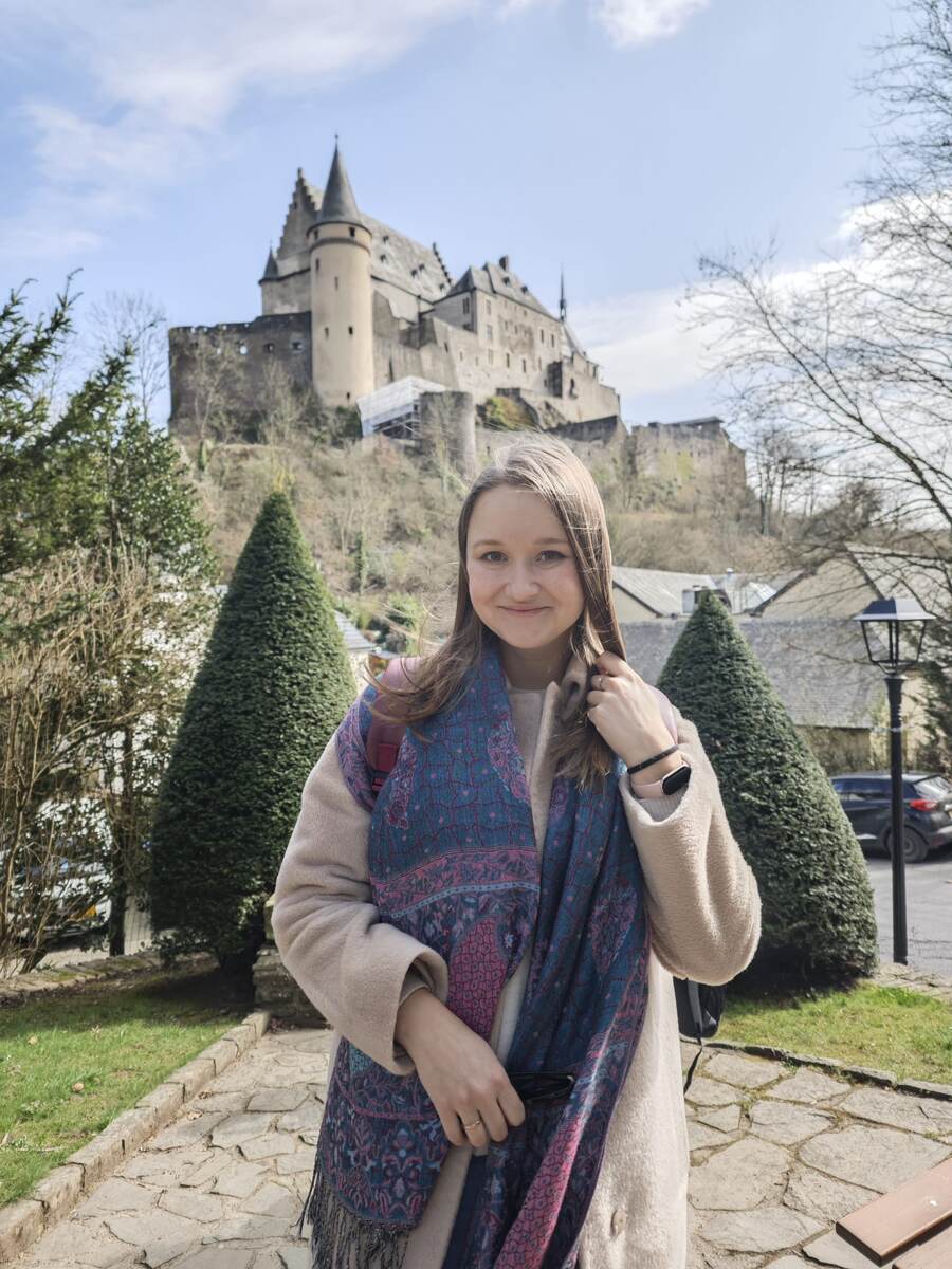 На фоне замка