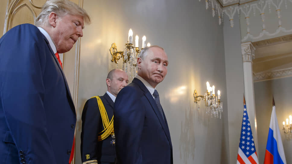 Президенты США и РФ Дональд Трамп (слева) и Владимир Путин в 2018 году.📷Фото: Дмитрий Азаров / Коммерсантъ