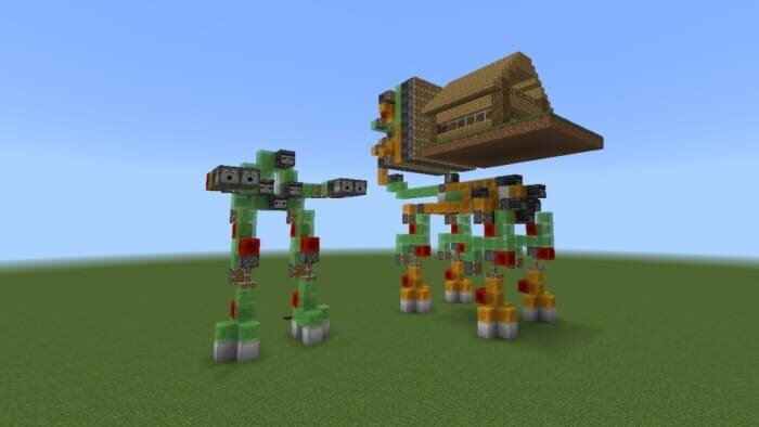 Роботы из механизмов в майнкрафт