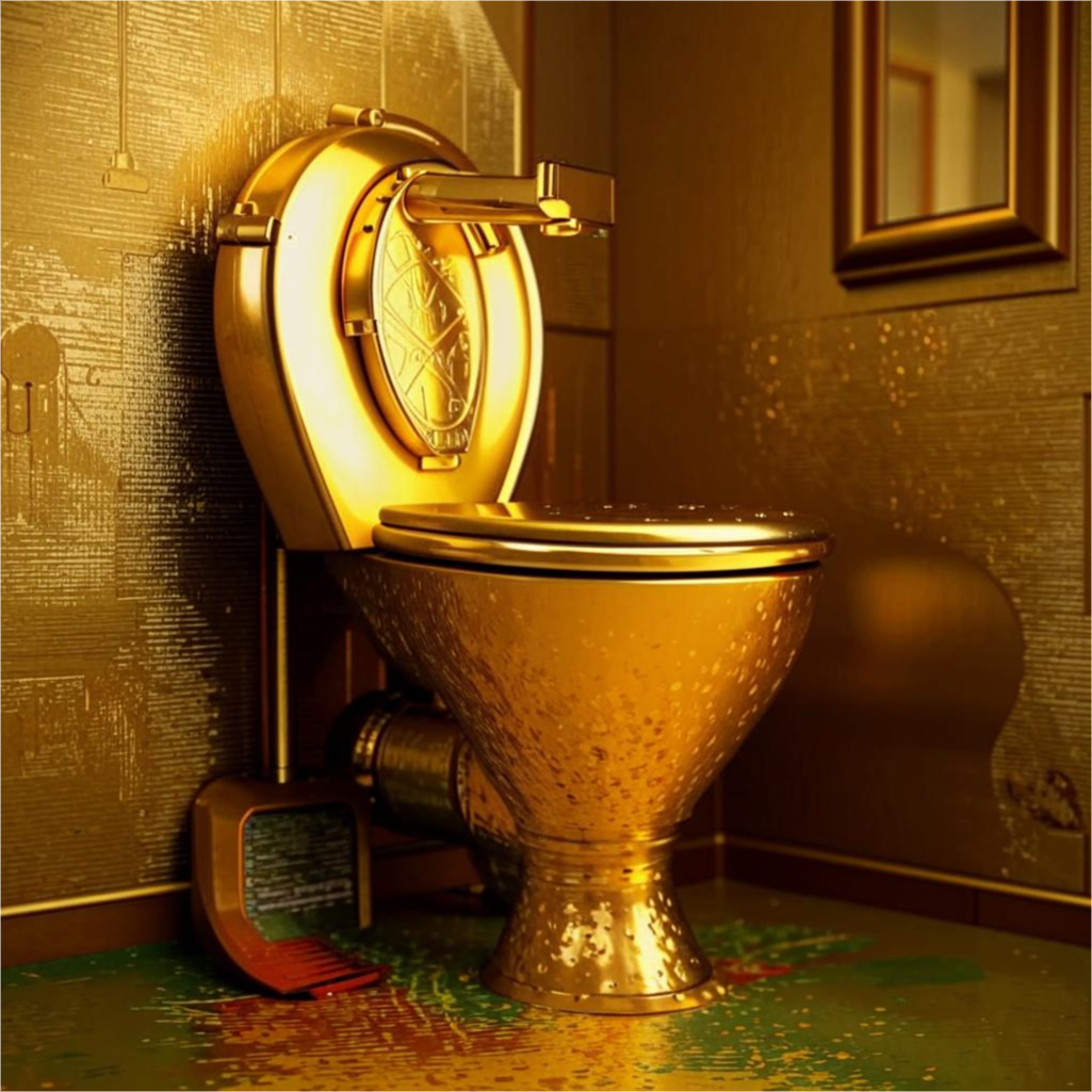 Знаменитые золотые унитазы.