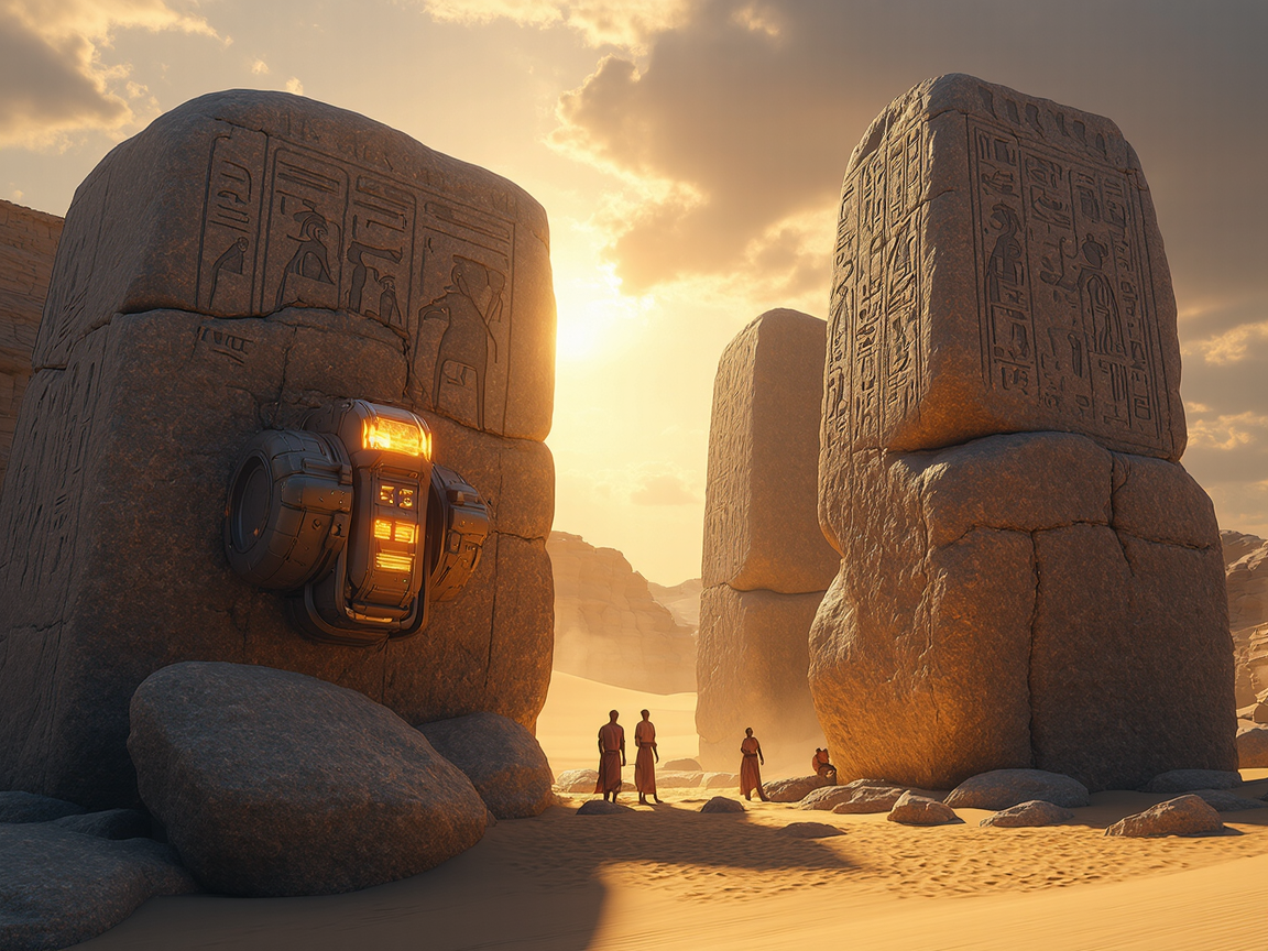 Древние египтяне тащат гигантский каменный блок с использованием неизвестной технологии