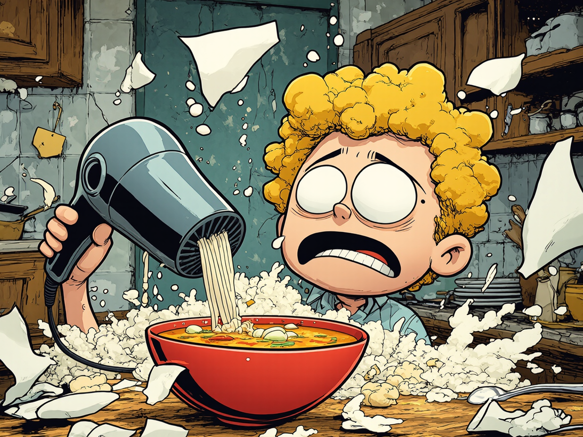 Лайфхак с феном для супа закончился провалом