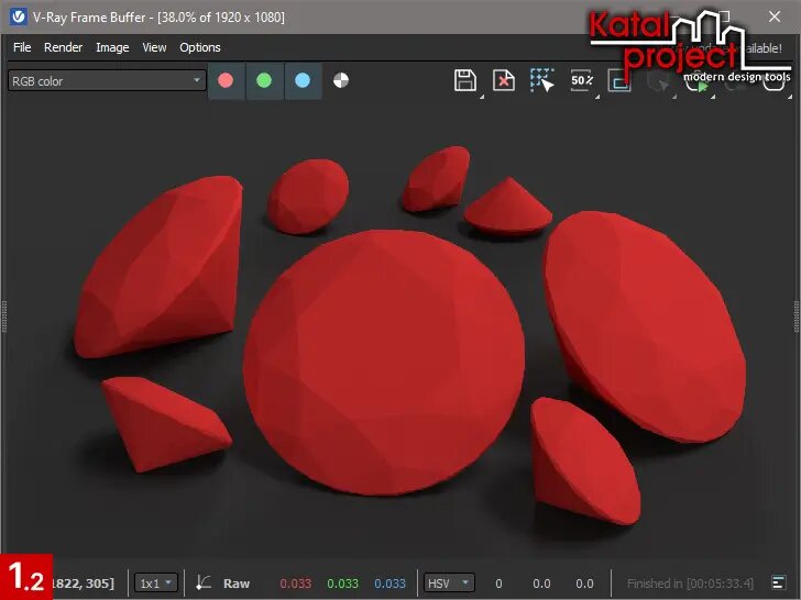 Исходная сцена на визуализации