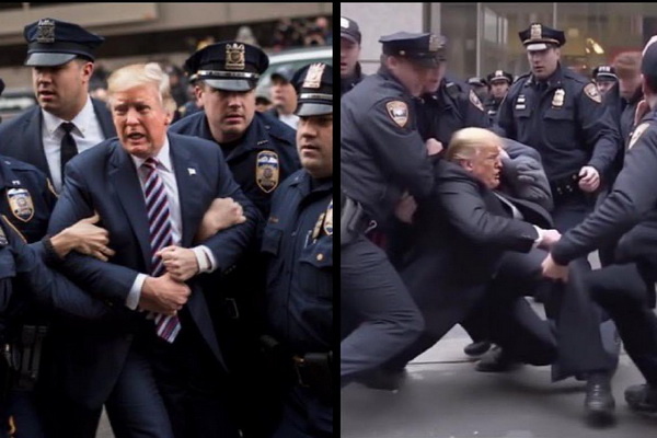 Фотографии, на которых видно, как арестовывают Дональда Трампа, получили широкое распространение в сети. Многие пользователи поверили, что снимки подлинные, а событие действительно имело место быть.