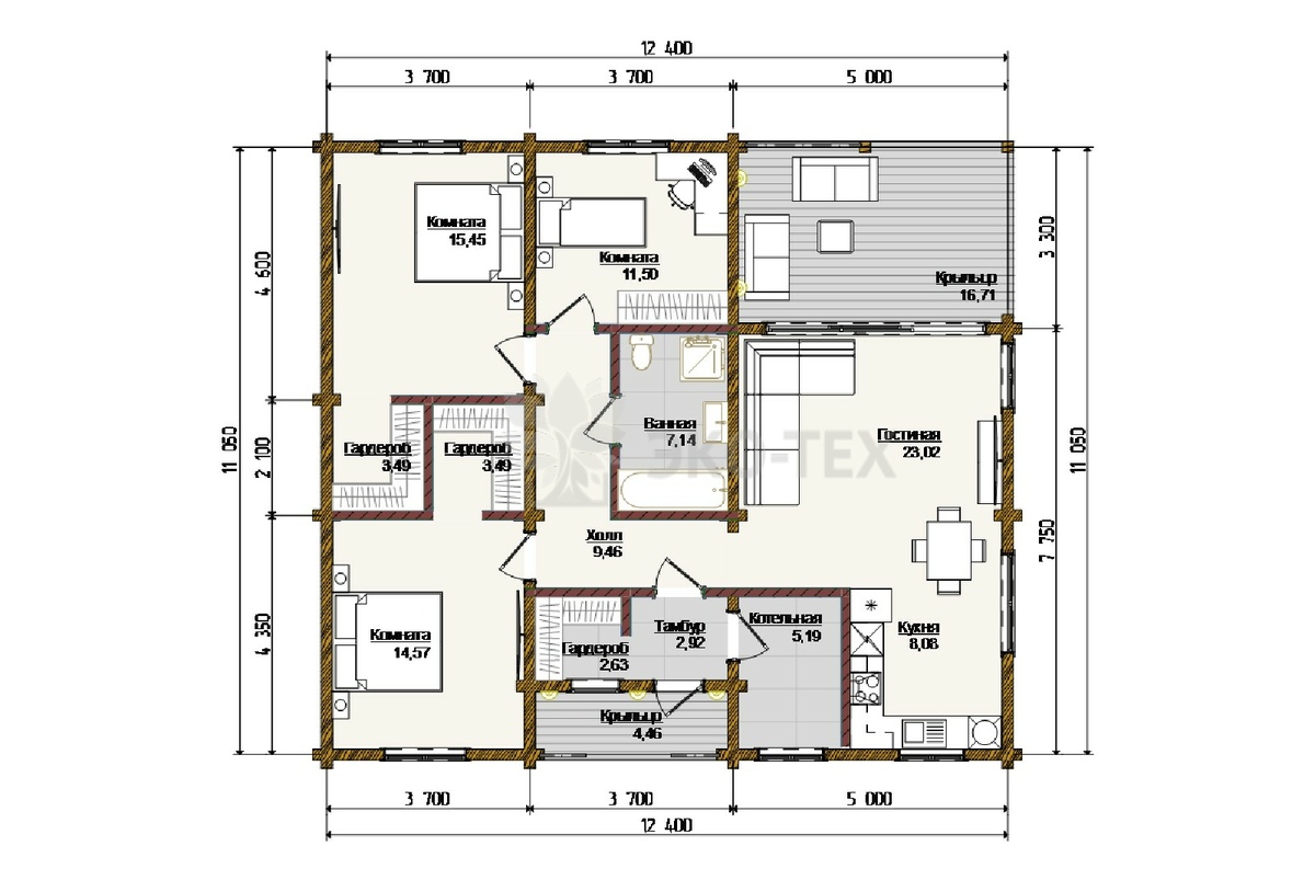 Стандартная планировка проект Тосно