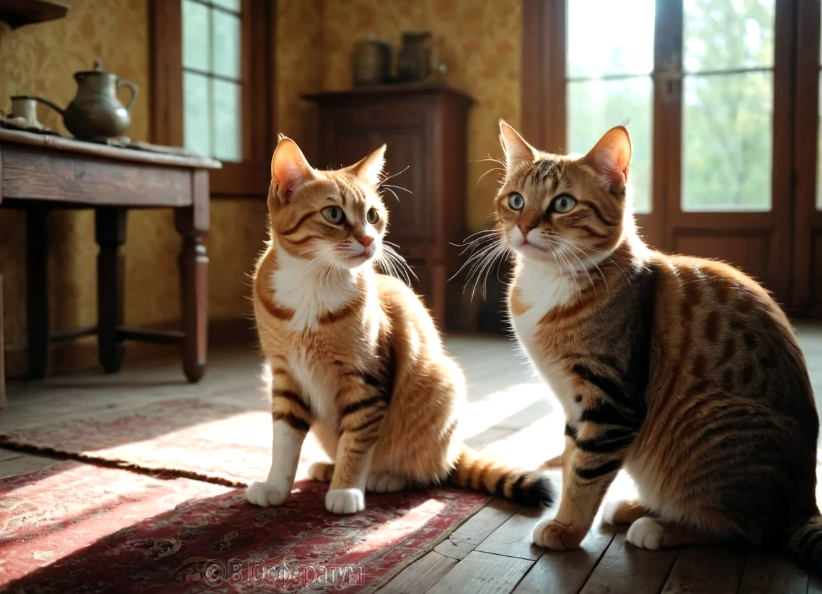 Коты были явно "не в своей тарелке".