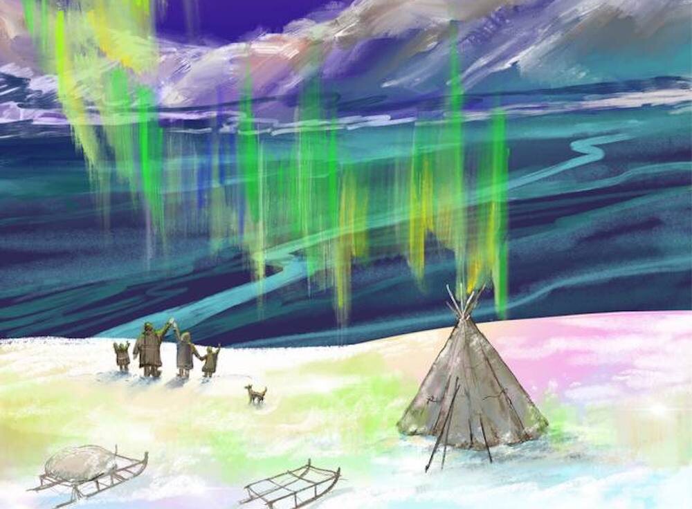 Открытка, поздравляющая с Днем Арктики в Якутии. Источник: тг-канал Айсенв Николаева / t.me/aisen_nikolaev/8507