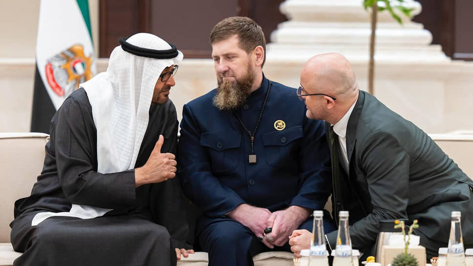 Мухаммед бен Зайд Аль Нахайян (слева) и Рамзан Кадыров.📷Фото: Telegram-канал Рамзана Кадырова