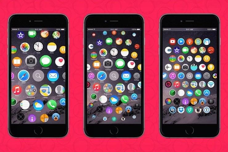    Джейлбрейк позволяет сделать из рабочего стола iPhone вот такое подобие Apple Watch. Изображение: t-j.ru