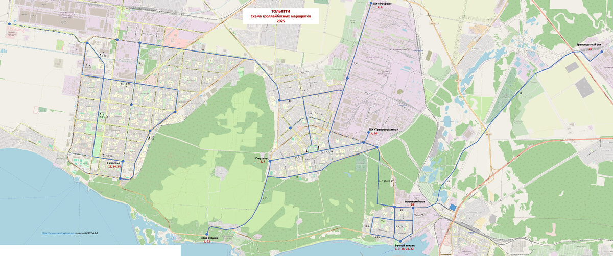 Схема троллейбусных маршрутов