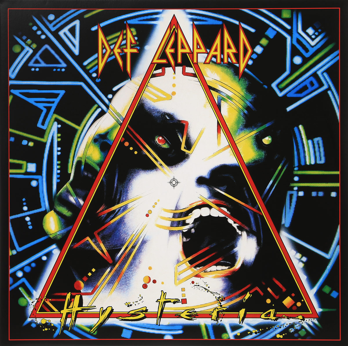 Обложка "Hysteria" группы Def Leppard (1987)