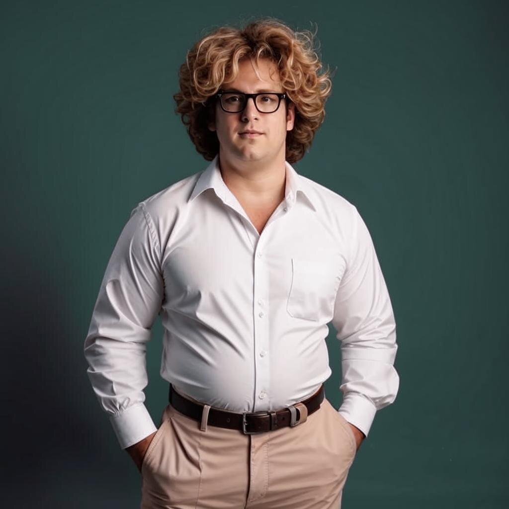 Вася одуванчик,такого мне нарисовал ИИ.Оригинал был похуже и очки потолще.