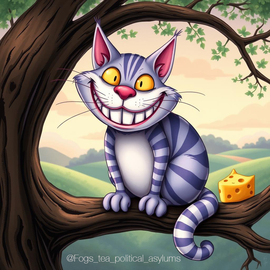 "to grin like a Cheshire cat" — улыбаться как чеширский кот