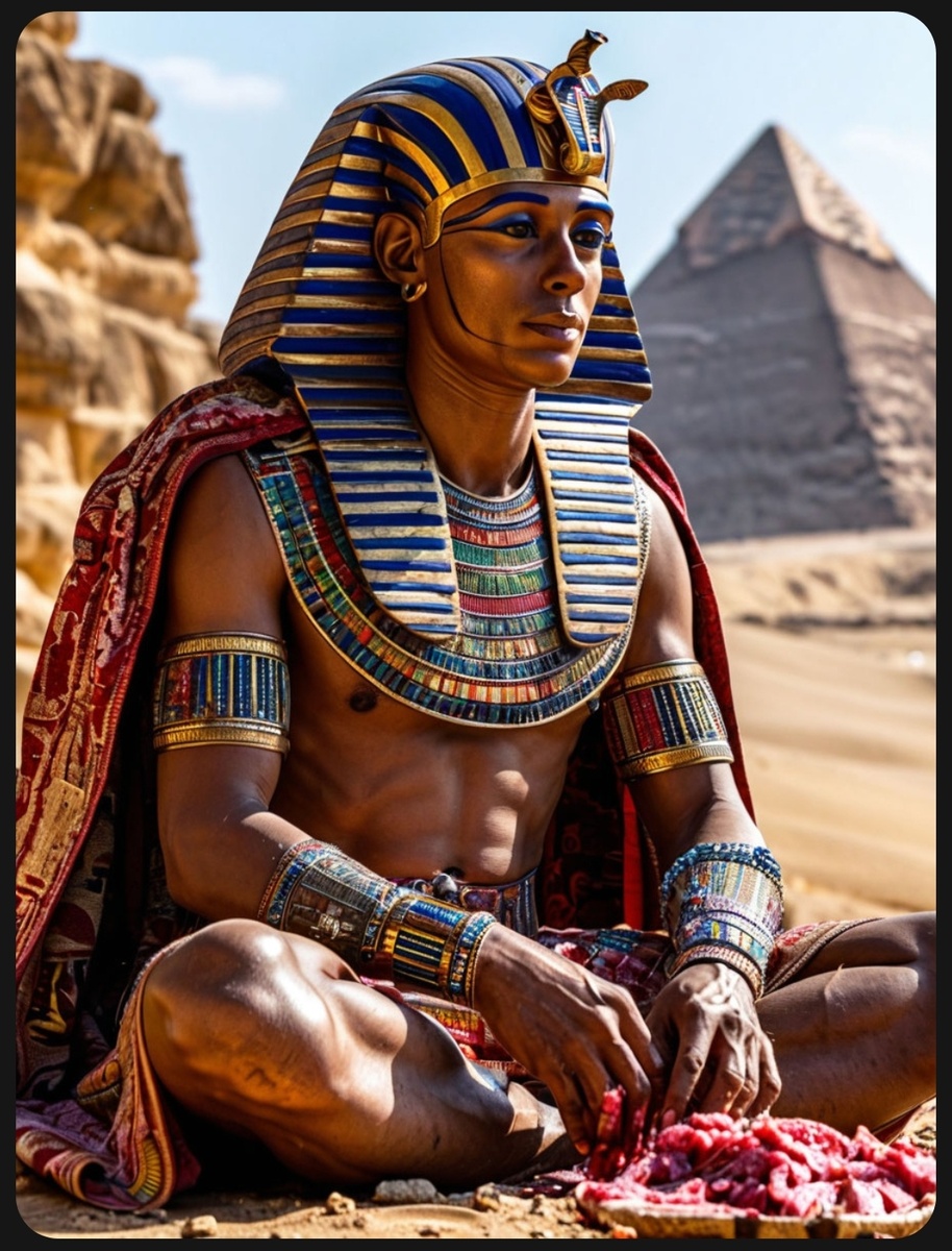 Фараон, который нарушил таинство священных текстов, приказав жрецам нанести их внутри пирамиды. Плюс, любил сытно поесть.