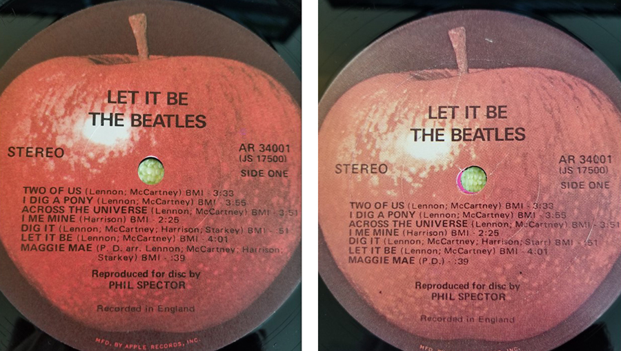 Этикетки настоящей и поддельной пластинок (Источник: Reddit)