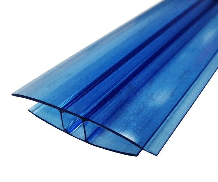 Соединительный неразъёмный профиль для сотового поликарбоната (синий)