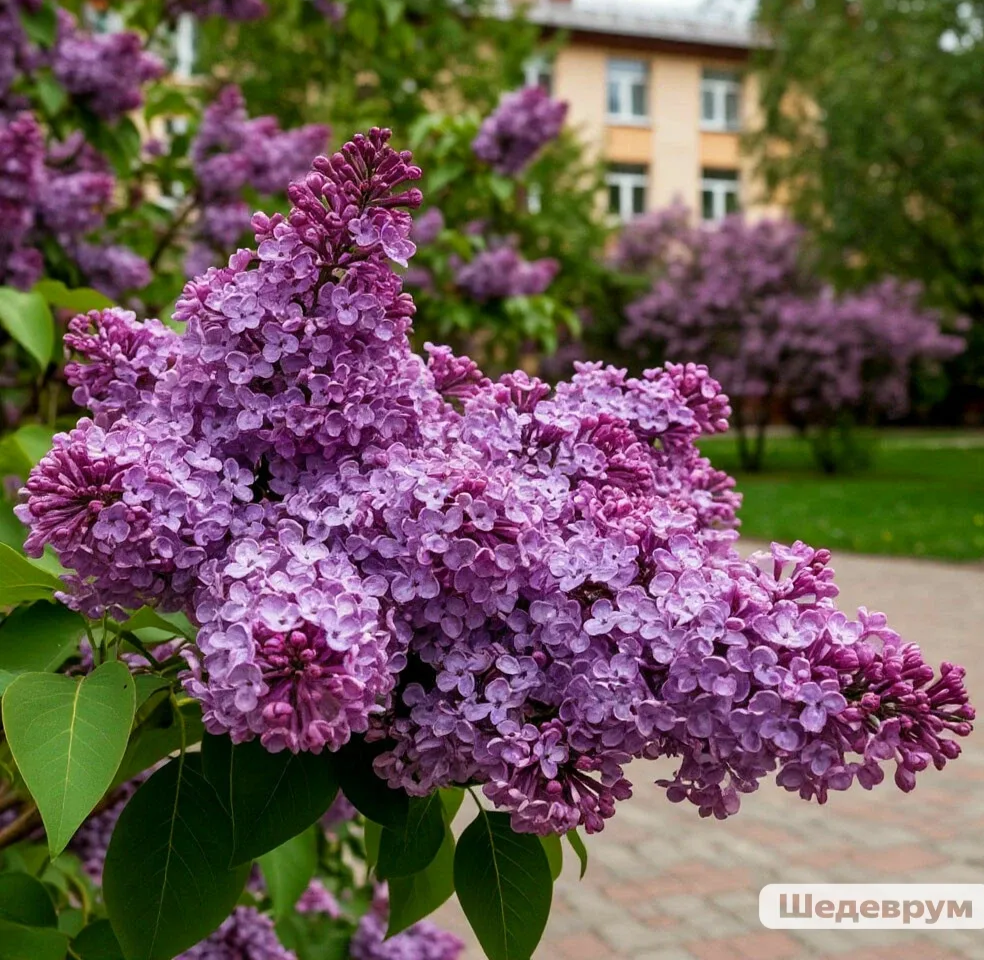 Сирень на фоне поликлиники сгенерировал мне шедеврум. 