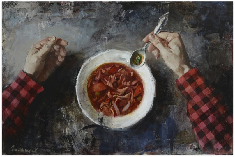  Galaktionovv, фрагмент картины "Обед", 2022 г. 