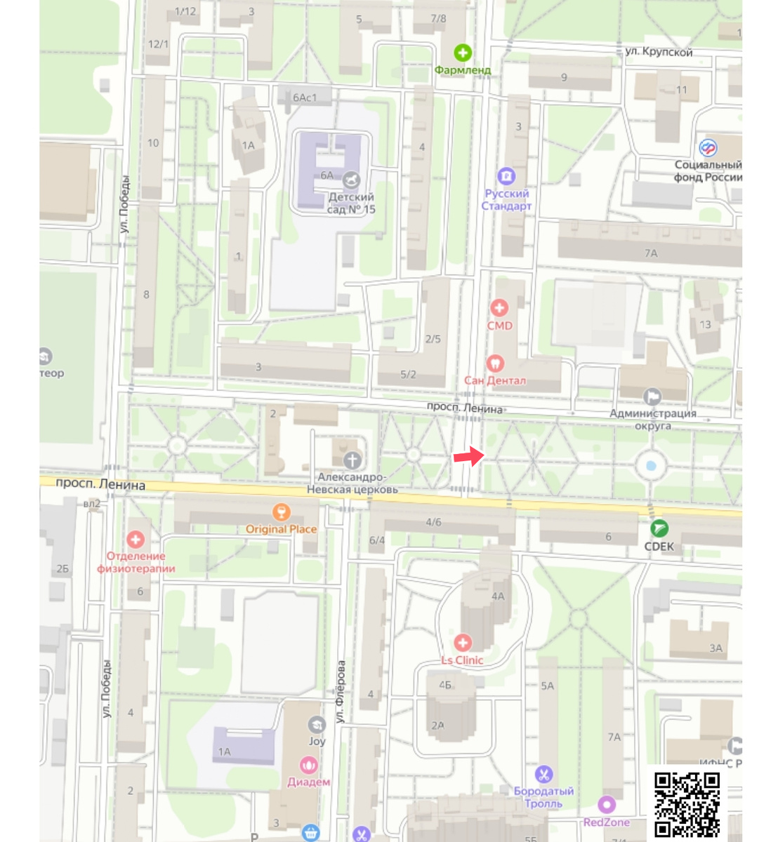 Точка и направление съемки. Карта: Яндекс.Карты