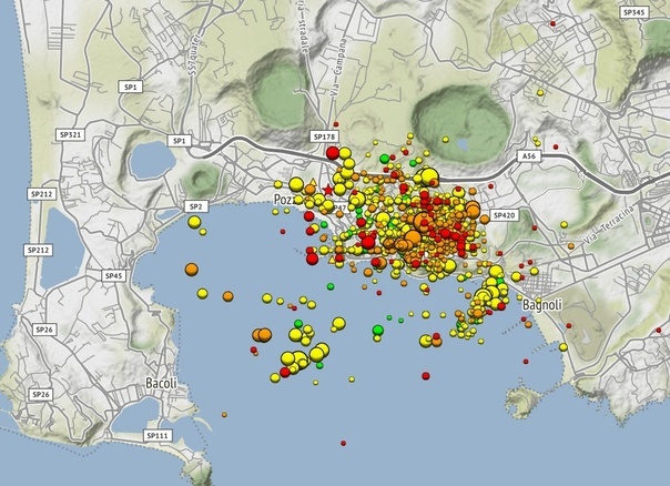 Землетрясение в в регионе Флегрейских полей за все время