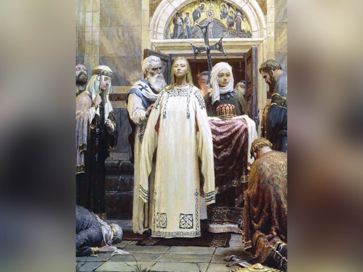 Крещение Ольги в Константинополе