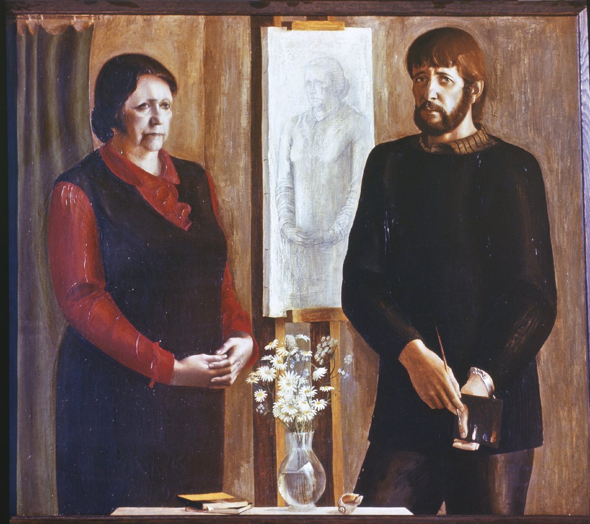 Автопортрет с матерью. Иркутский областной ходожественный музей. 1976. Холст, масло.