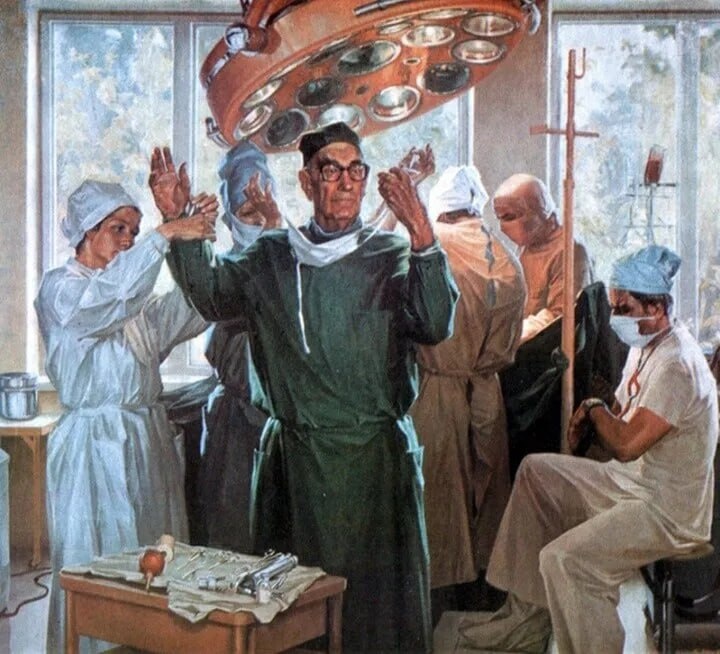 Е.А. Корнеев, «Портрет академика Л.Л. Богуша», 1980 г.