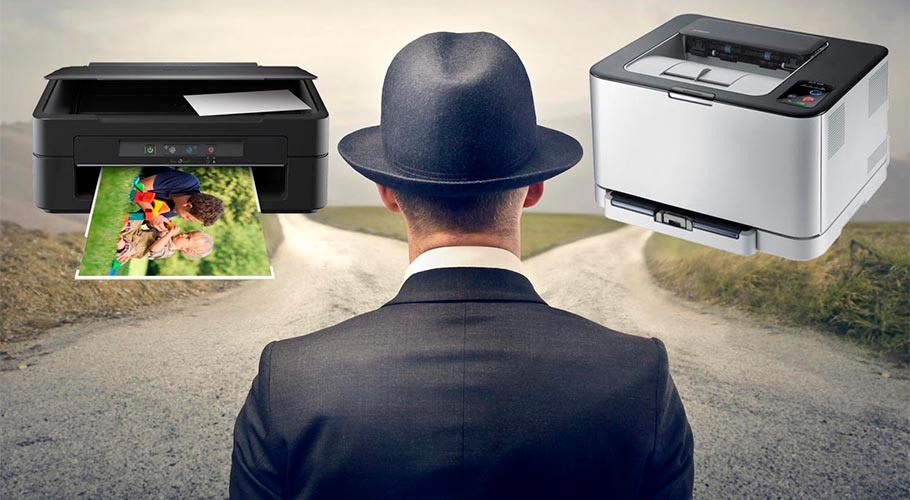 Струйный принтер (слева) против лазерного принтера (сверху =))